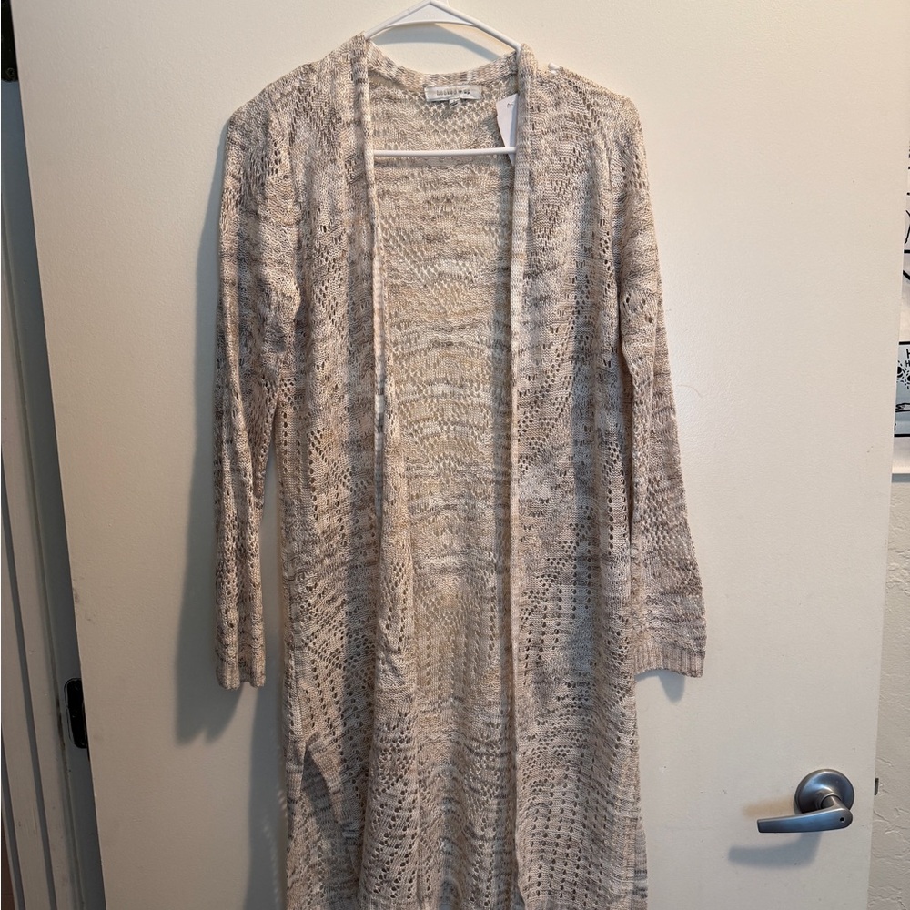 Hooked Up by IOT Cream Cardigan Sweater